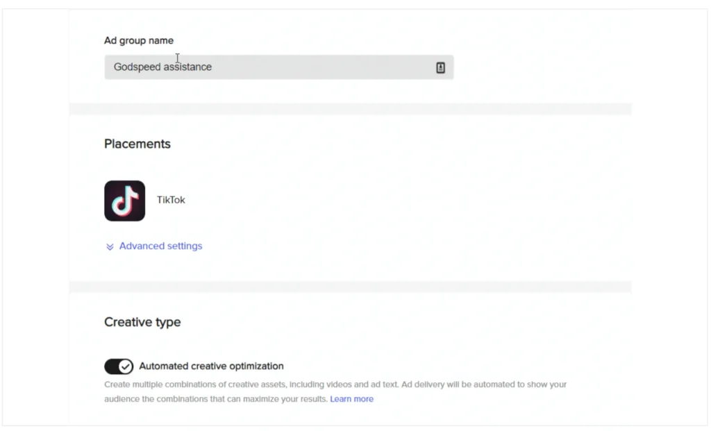 Create TikTok Ads Groups