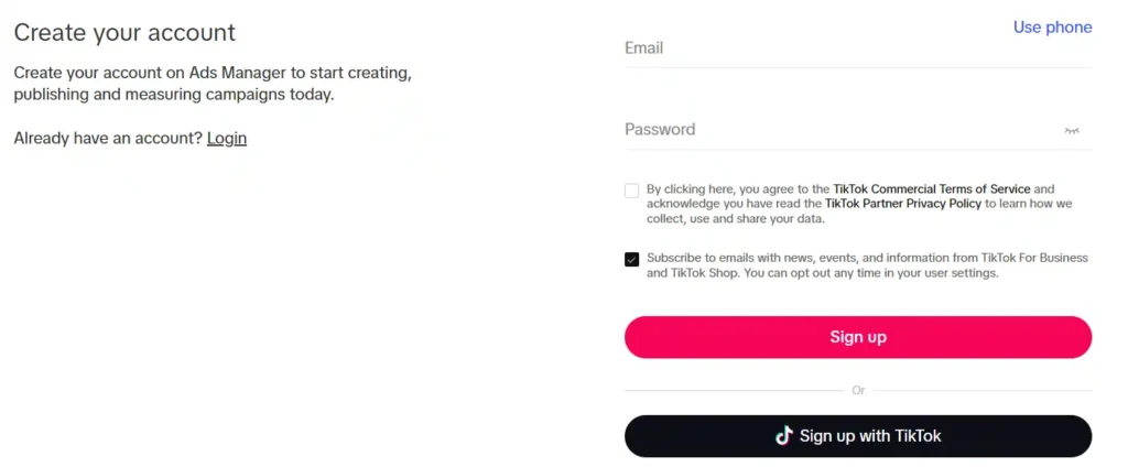 Create TikTok Ads Account