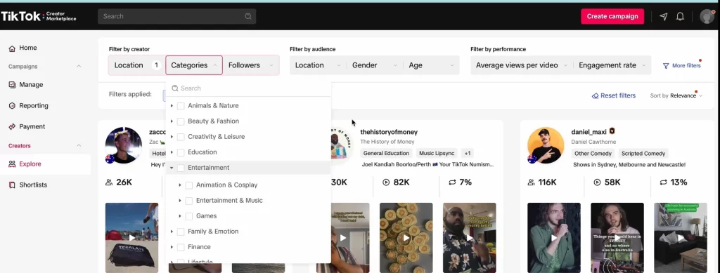 TikTok Creator Marketplace Creator Discovery Engine
