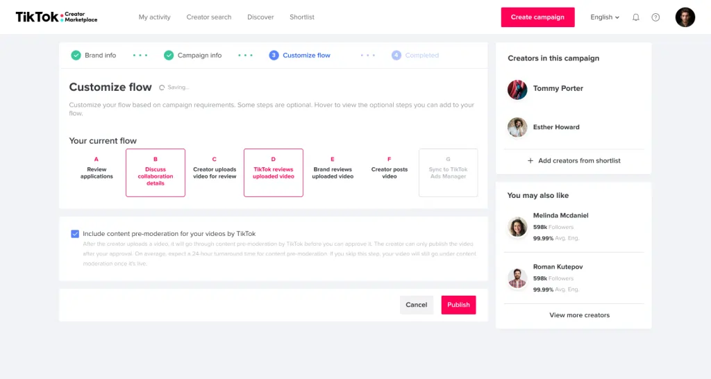 TikTok Marketplace Campaign Approval Flow