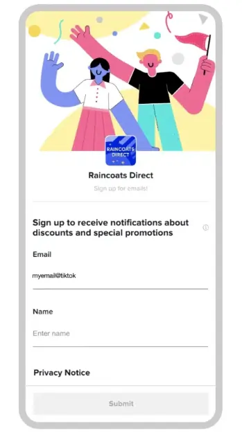 TikTok Instant Forms
