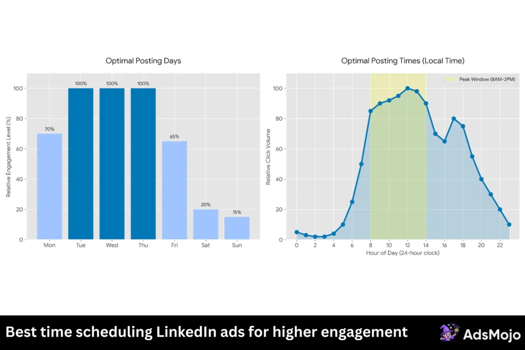 Best time scheduling LinkedIn ads for higher engagement